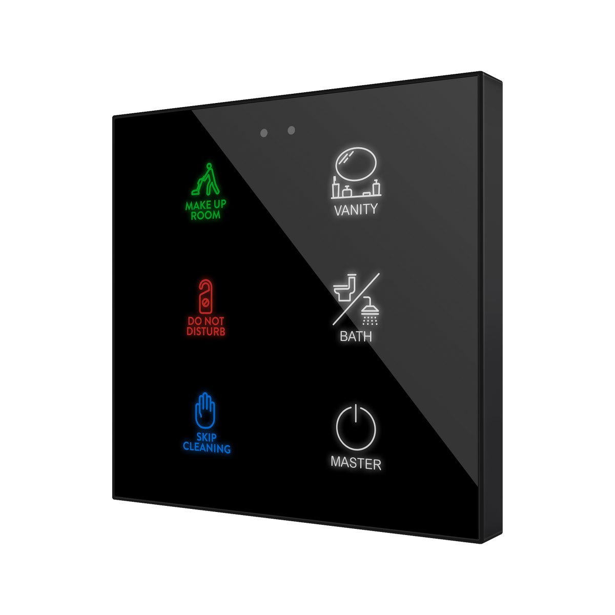 Flat RGB 6. Glass capacitive push button - 6 buttons - Custom by Zennio