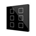 Flat RGB 6. Glass capacitive push button - 6 buttons - Anthracite by Zennio