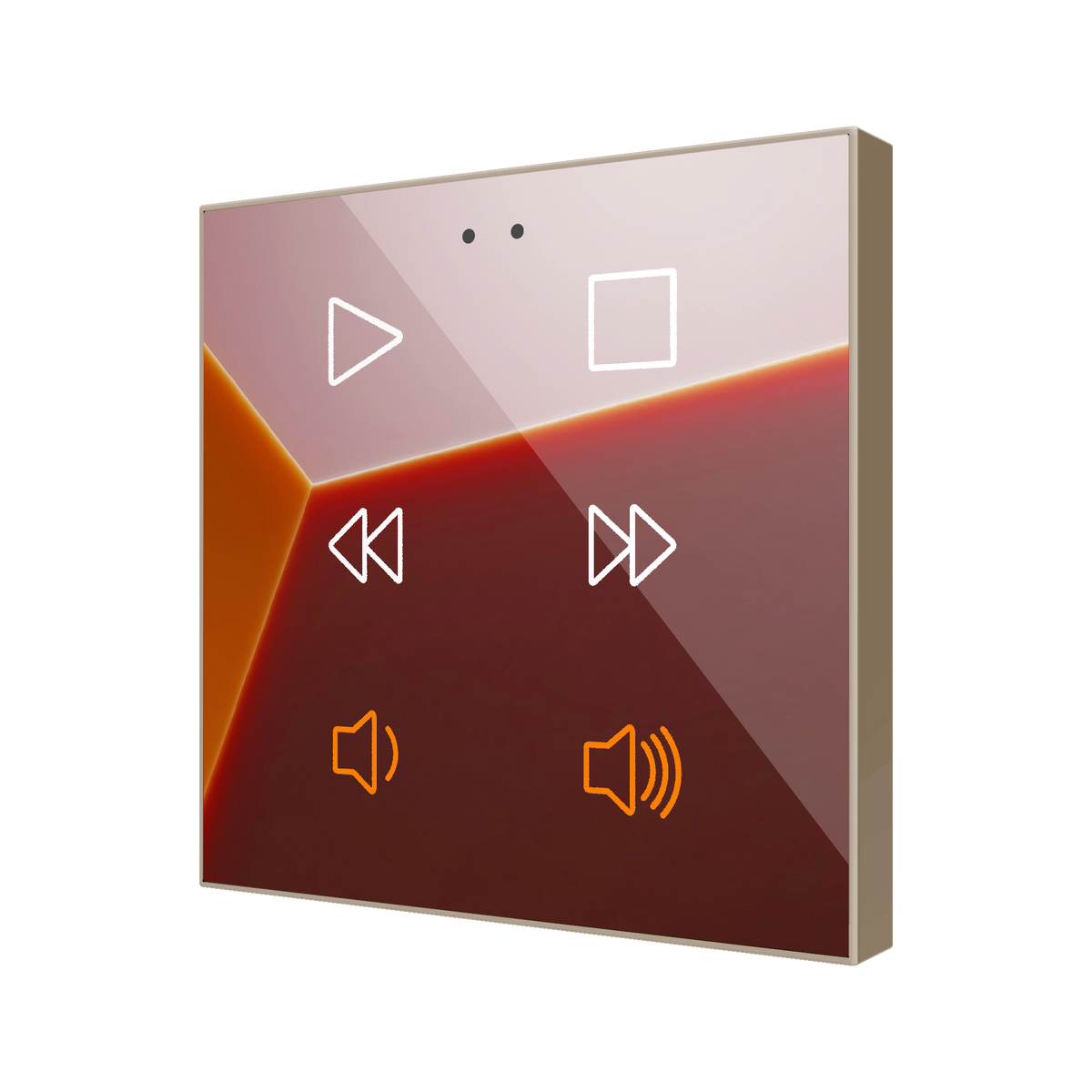 Flat RGB 6. Glass capacitive push button - 6 buttons - 360° Customizacion by Zennio
