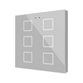 Flat RGB 6. Glass capacitive push button - 6 buttons - Silver by Zennio