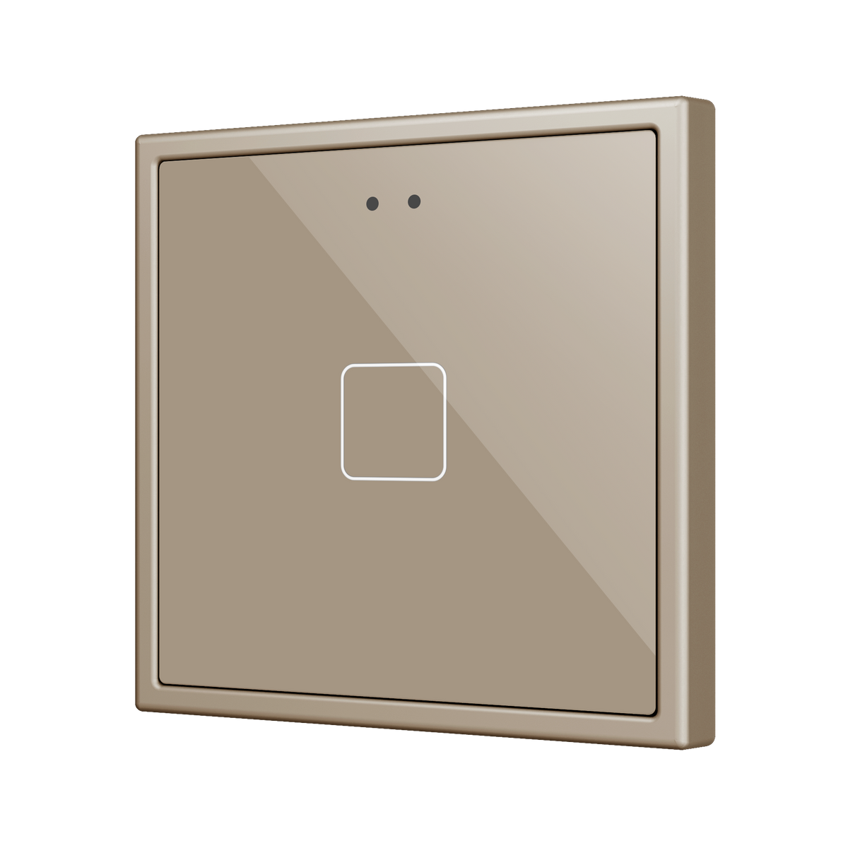 Flat RGB 70 X1. Glass Capacitive push button 70x70 - 1 button - Champagne (ZS70 frame not included) by Zennio