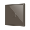 Flat RGB 70 X1. Glass Capacitive push button 70x70 - 1 button - Mocha (ZS70 frame not included) by Zennio