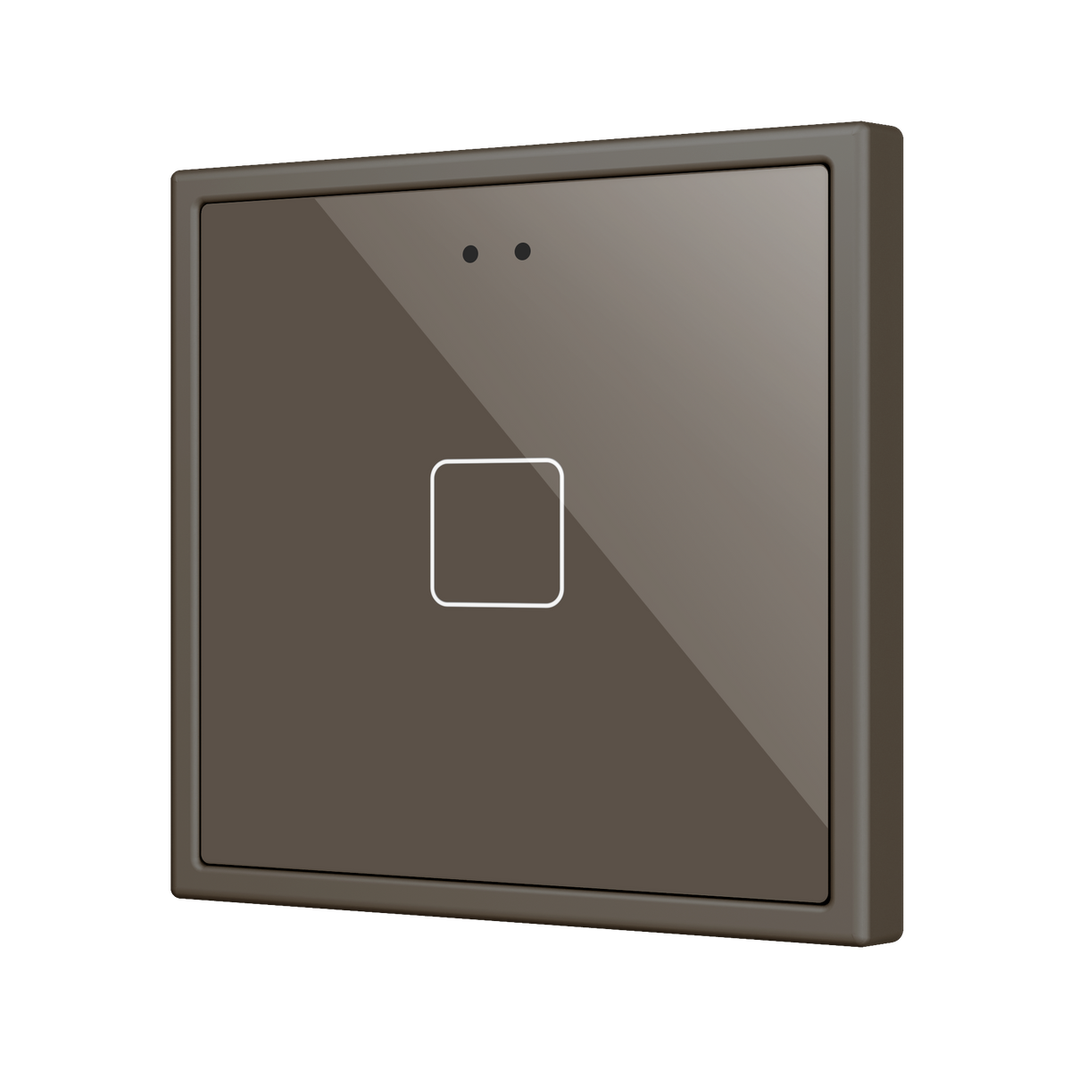 Flat RGB 70 X1. Glass Capacitive push button 70x70 - 1 button - Mocha (ZS70 frame not included) by Zennio