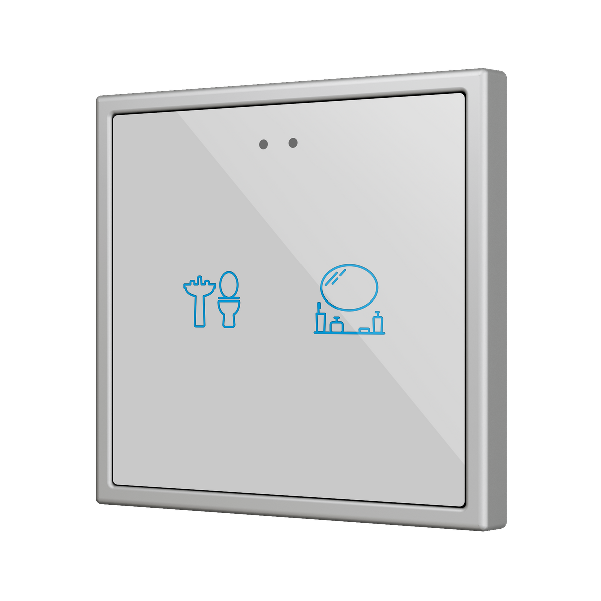 Flat RGB 70 X2. Glass Capacitive push button 70x70 - 2 buttons - Custom (ZS70 frame not included) by Zennio