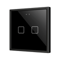 Flat RGB 70 X2. Glass Capacitive push button 70x70 - 2 buttons - Anthracite (ZS70 frame not included) by Zennio