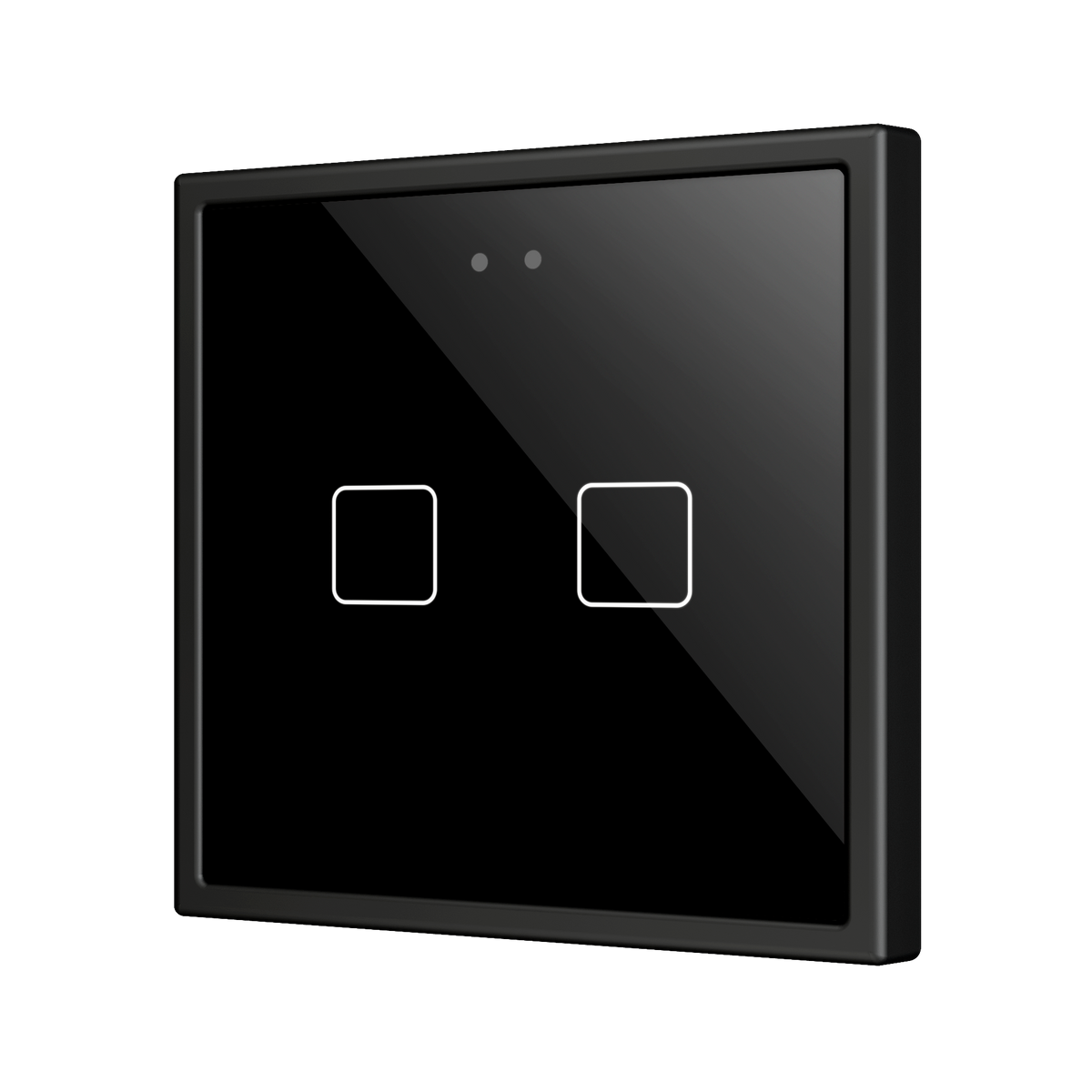 Flat RGB 70 X2. Glass Capacitive push button 70x70 - 2 buttons - Anthracite (ZS70 frame not included) by Zennio