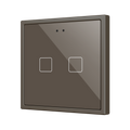 Flat RGB 70 X2. Glass Capacitive push button 70x70 - 2 buttons - Mocha (ZS70 frame not included) by Zennio