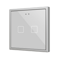 Flat RGB 70 X2. Glass Capacitive push button 70x70 - 2 buttons - Silver (ZS70 frame not included) by Zennio