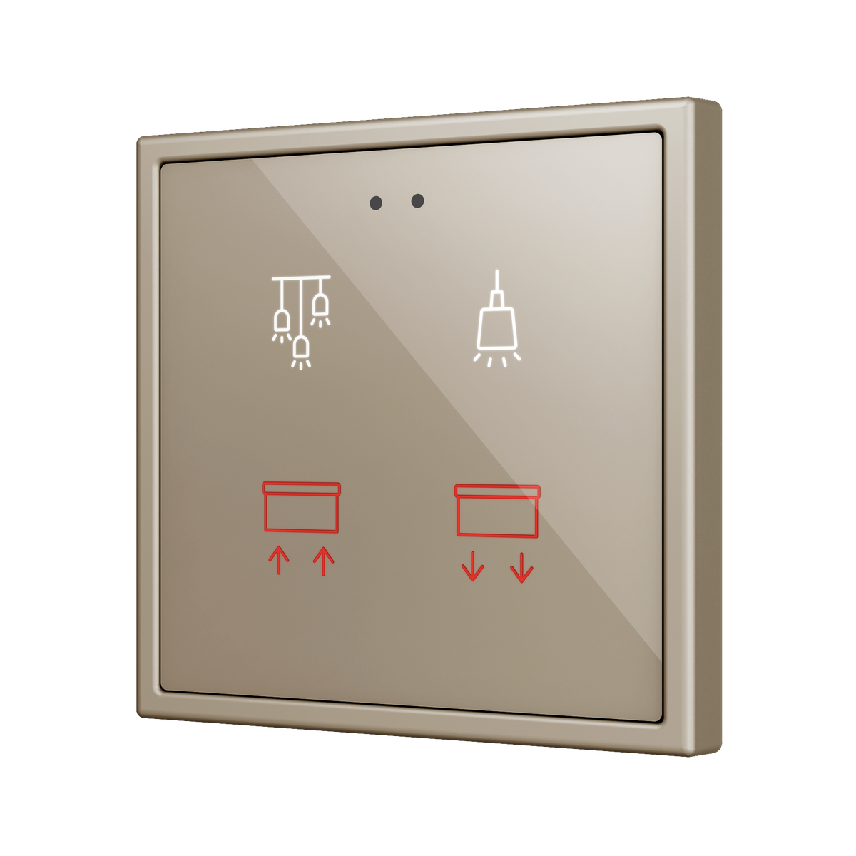 Flat RGB 70 X4. Glass Capacitive push button 70x70 - 4 buttons - Custom (ZS70 frame not included) by Zennio