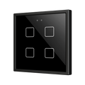 Flat RGB 70 X4. Glass Capacitive push button 70x70 - 4 buttons - Anthracite (ZS70 frame not included) by Zennio