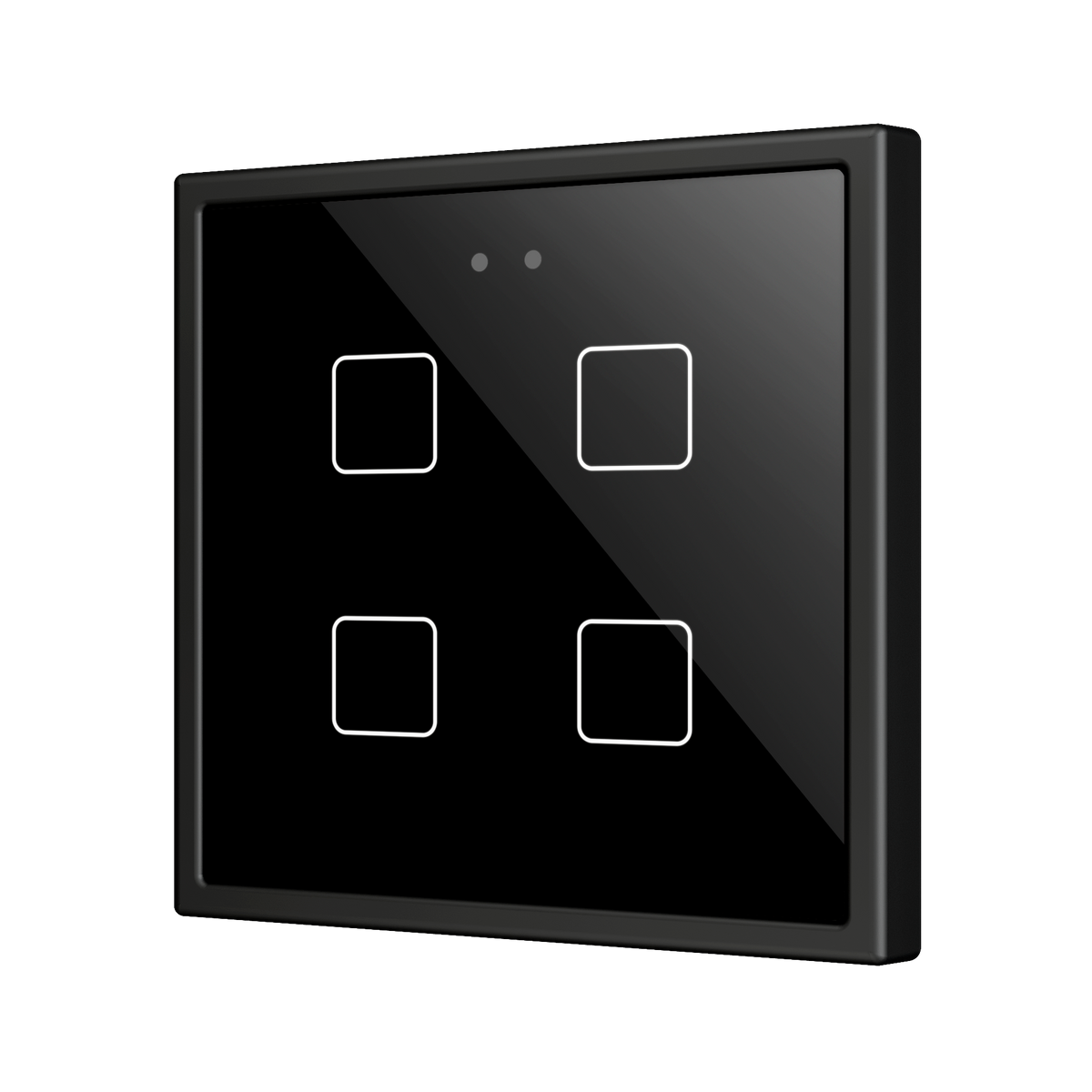 Flat RGB 70 X4. Glass Capacitive push button 70x70 - 4 buttons - Anthracite (ZS70 frame not included) by Zennio