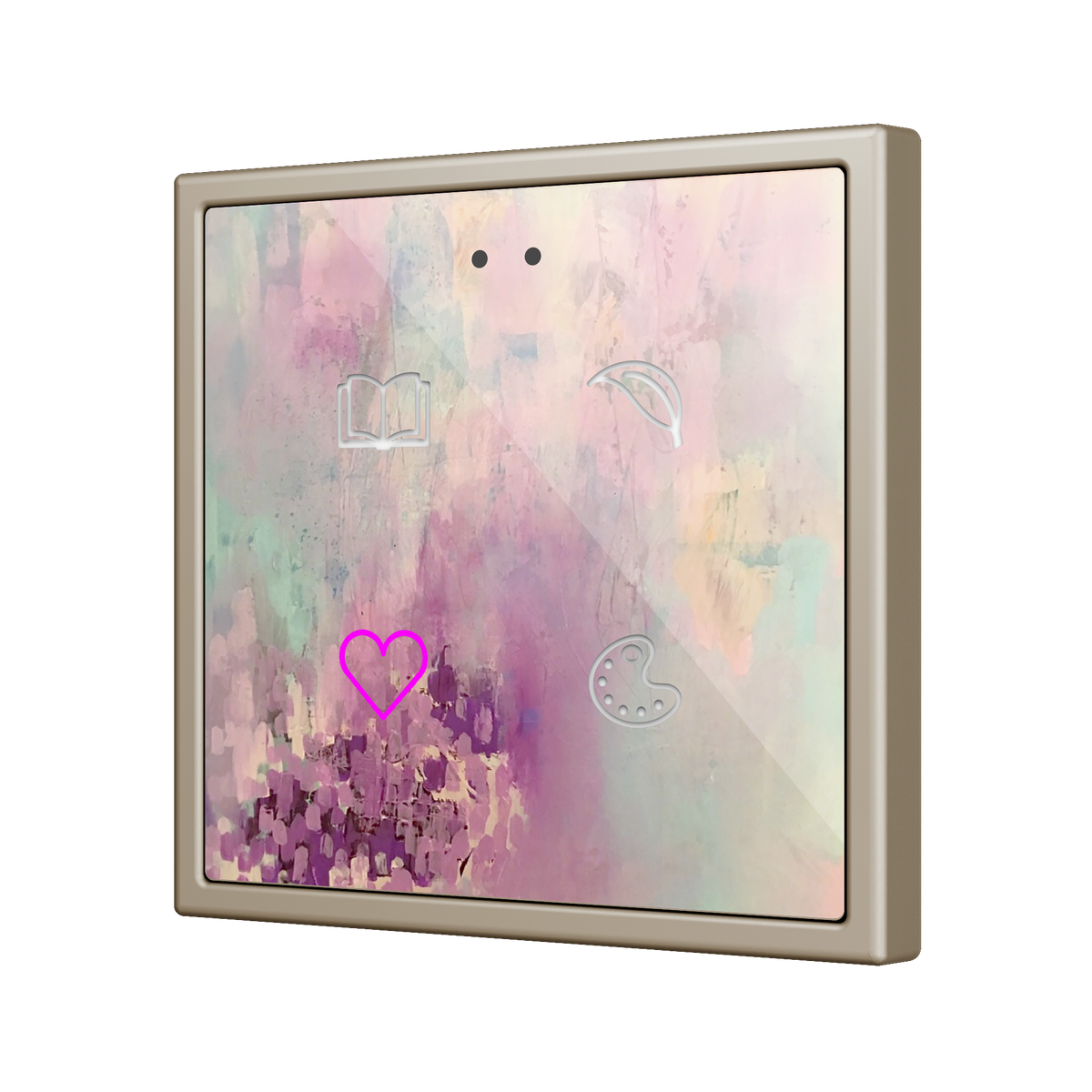 Flat RGB 70 X4. Glass Capacitive push button 70x70 - 4 buttons - 360° Customizacion (ZS70 frame not included) by Zennio