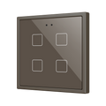 Flat RGB 70 X4. Glass Capacitive push button 70x70 - 4 buttons - Mocha (ZS70 frame not included) by Zennio
