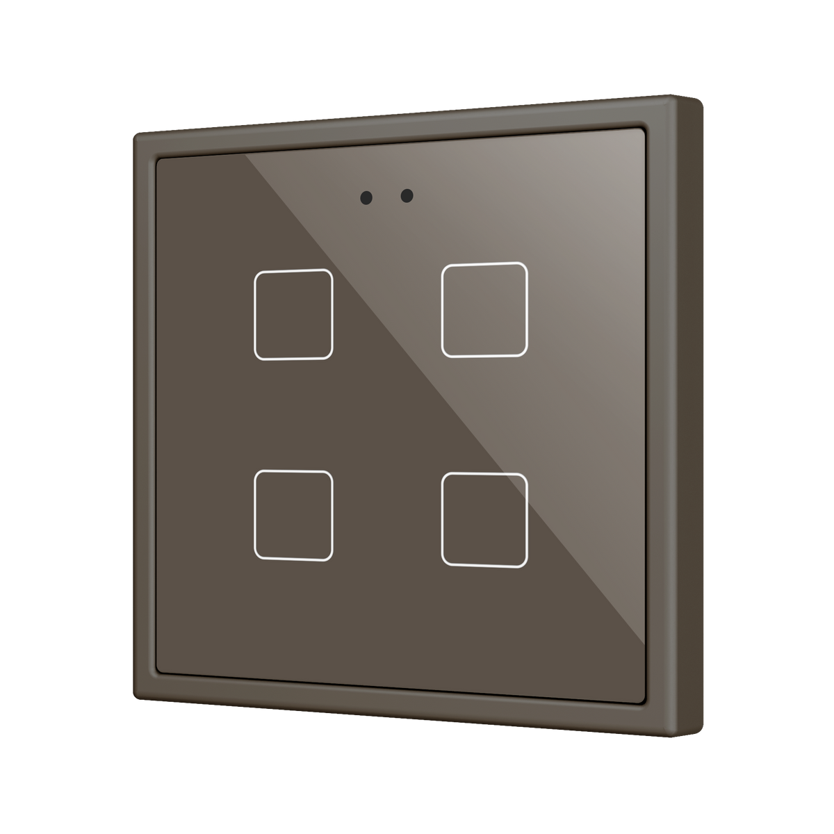 Flat RGB 70 X4. Glass Capacitive push button 70x70 - 4 buttons - Mocha (ZS70 frame not included) by Zennio
