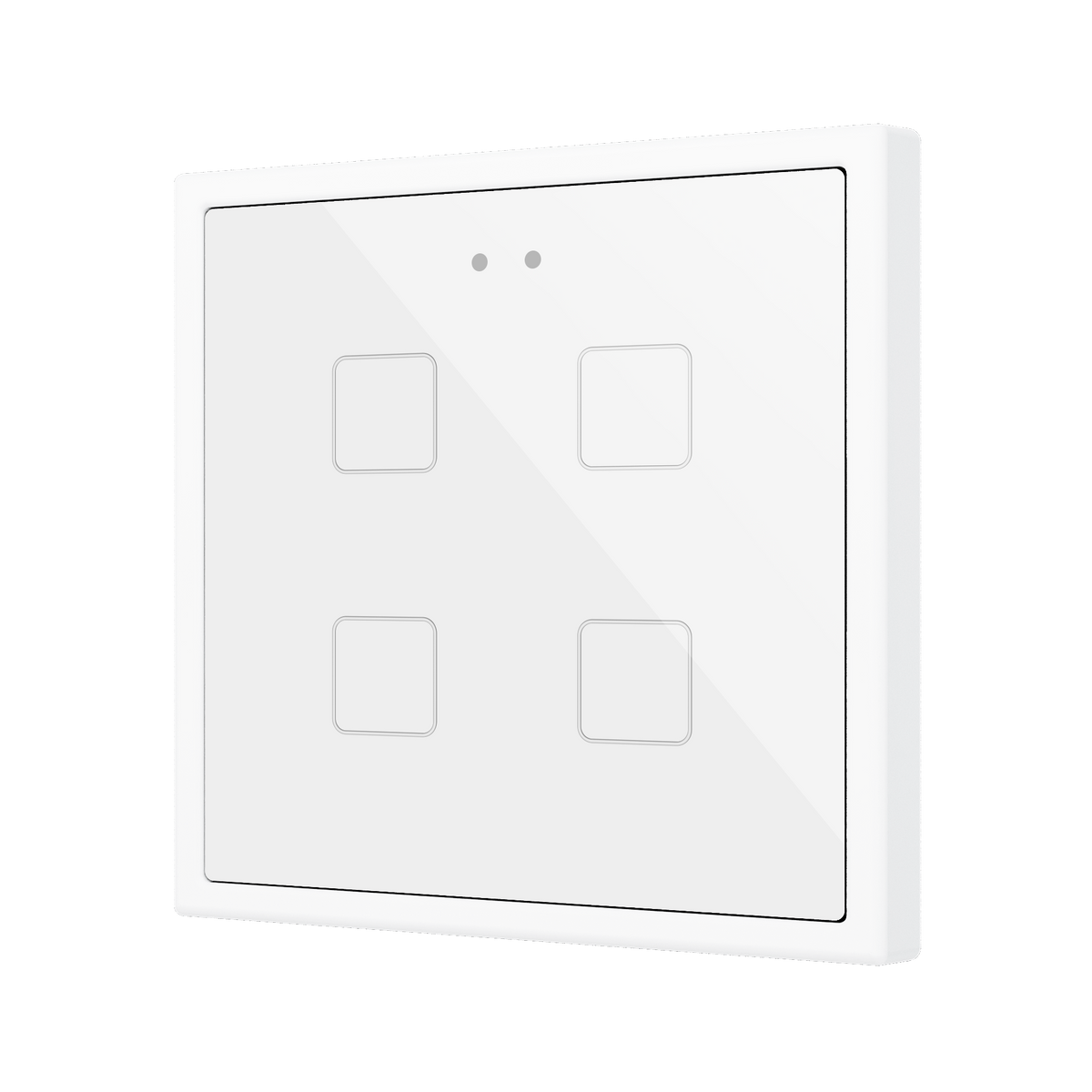 Flat RGB 70 X4. Glass Capacitive push button 70x70 - 4 buttons - White (ZS70 frame not included) by Zennio