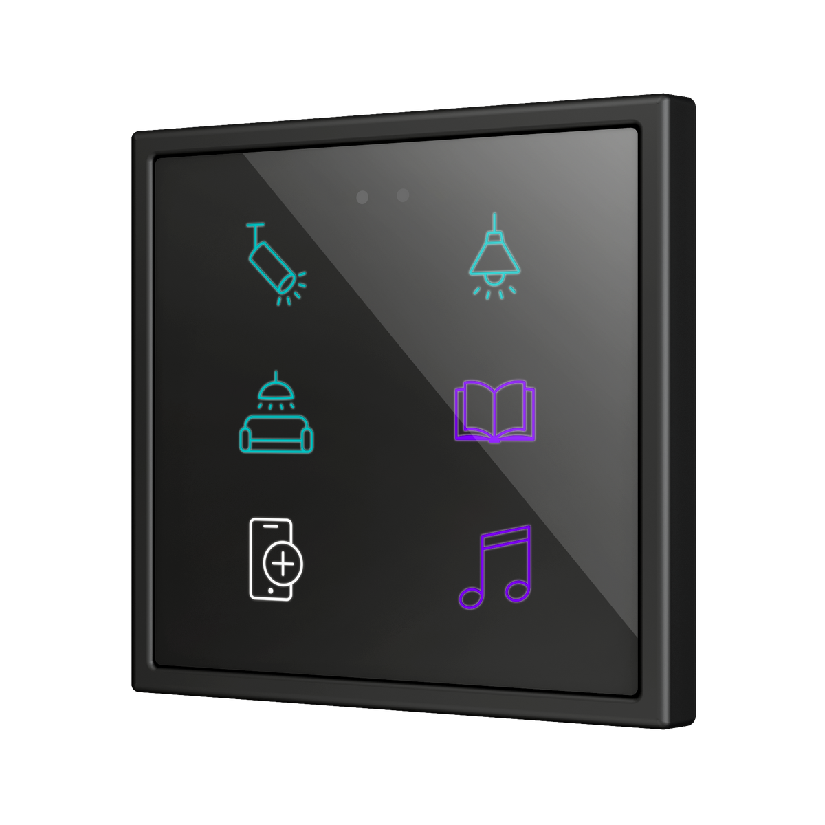 Flat RGB 70 X6. Glass Capacitive push button 70x70 - 6 buttons - Custom (ZS70 frame not included) by Zennio