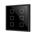Flat RGB 70 X6. Glass Capacitive push button 70x70 - 6 buttons - Anthracite (ZS70 frame not included) by Zennio