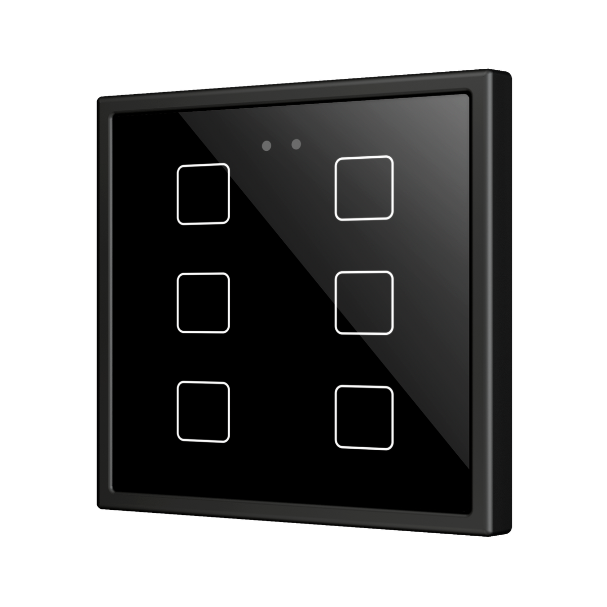 Flat RGB 70 X6. Glass Capacitive push button 70x70 - 6 buttons - Anthracite (ZS70 frame not included) by Zennio