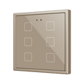 Flat RGB 70 X6. Glass Capacitive push button 70x70 - 6 buttons - Champagne (ZS70 frame not included) by Zennio