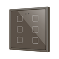 Flat RGB 70 X6. Glass Capacitive push button 70x70 - 6 buttons - Mocha (ZS70 frame not included) by Zennio
