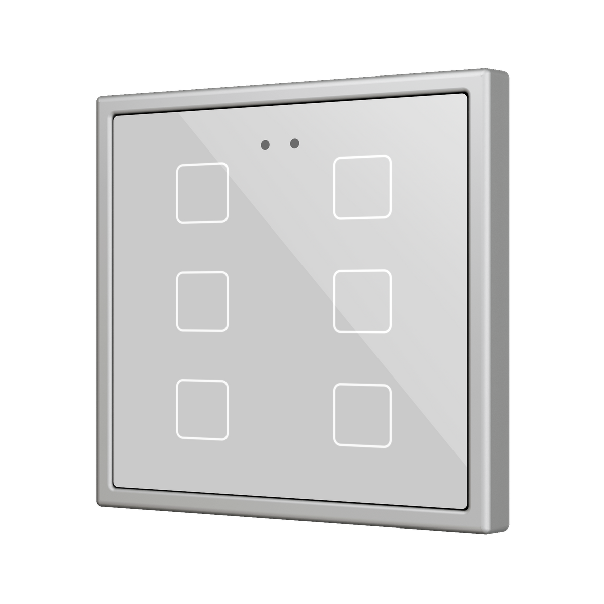 Flat RGB 70 X6. Glass Capacitive push button 70x70 - 6 buttons - Silver (ZS70 frame not included) by Zennio