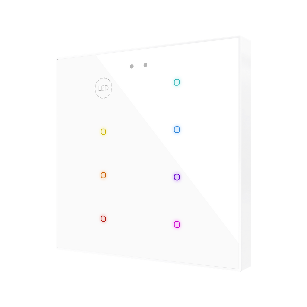 Flat RGB 8. Glass capacitive push button - 8 buttons - Custom by Zennio