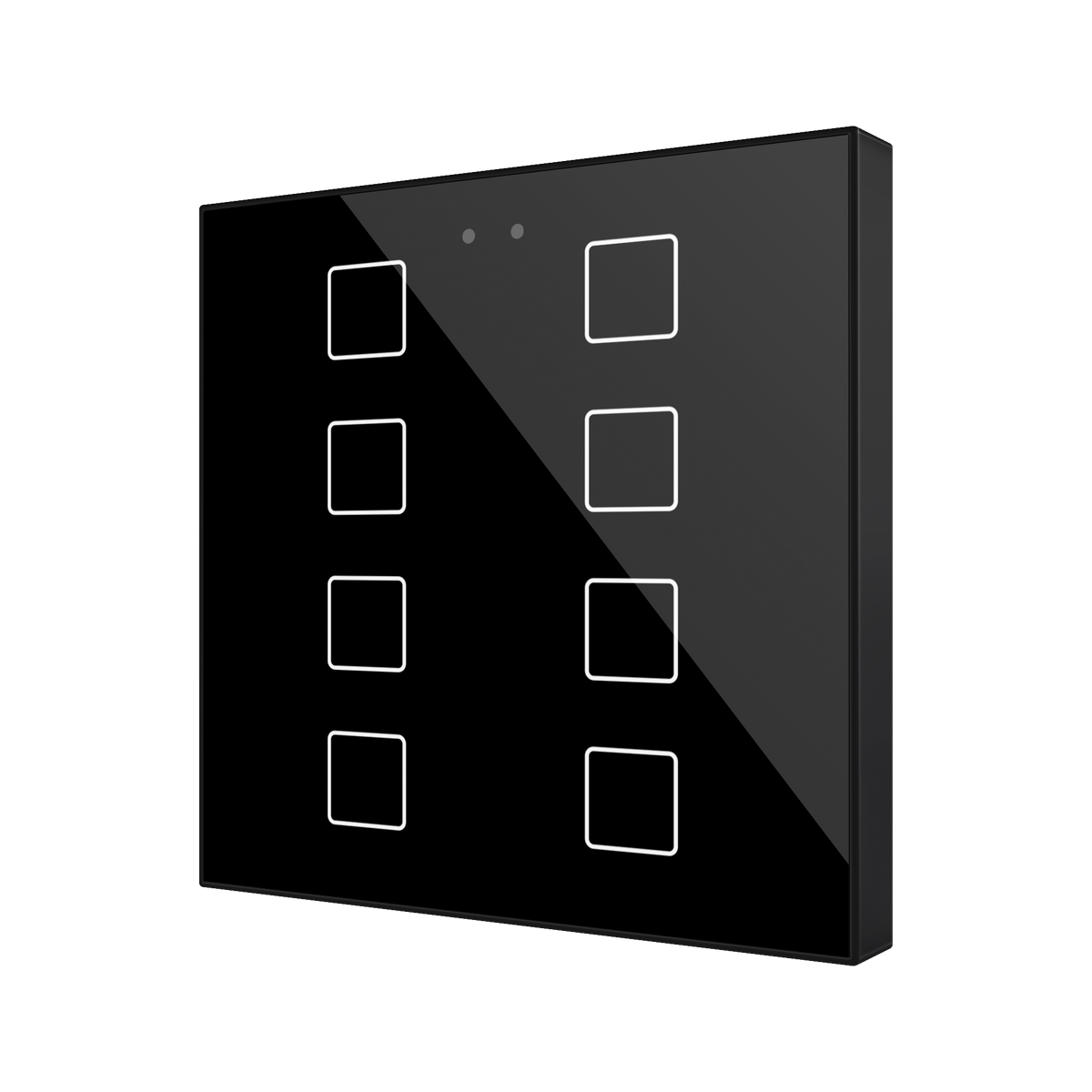 Flat RGB 8. Glass capacitive push button - 8 buttons - Anthracite by Zennio
