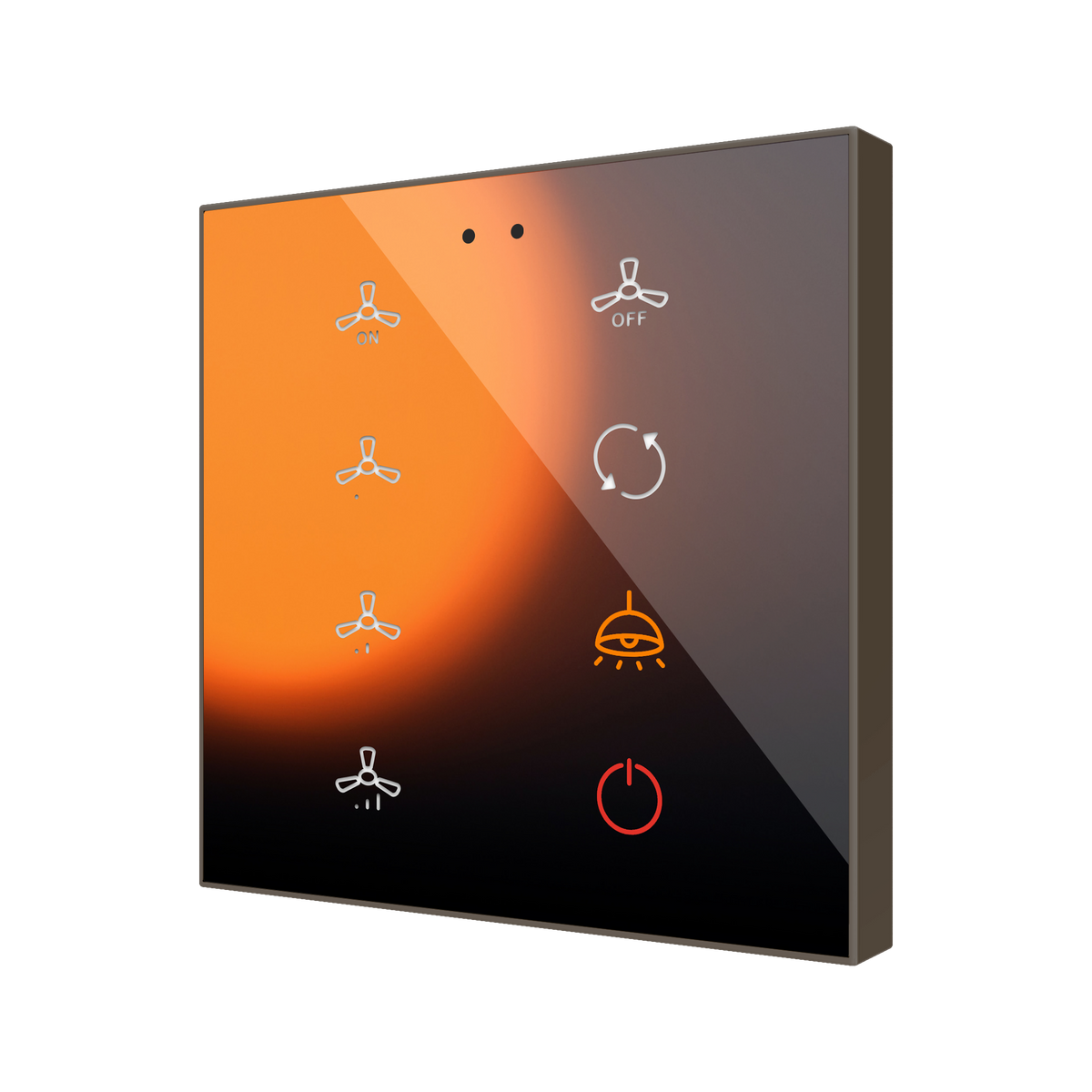 Flat RGB 8. Glass capacitive push button - 8 buttons - 360° Customizacion by Zennio