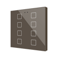 Flat RGB 8. Glass capacitive push button - 8 buttons - Mocha by Zennio