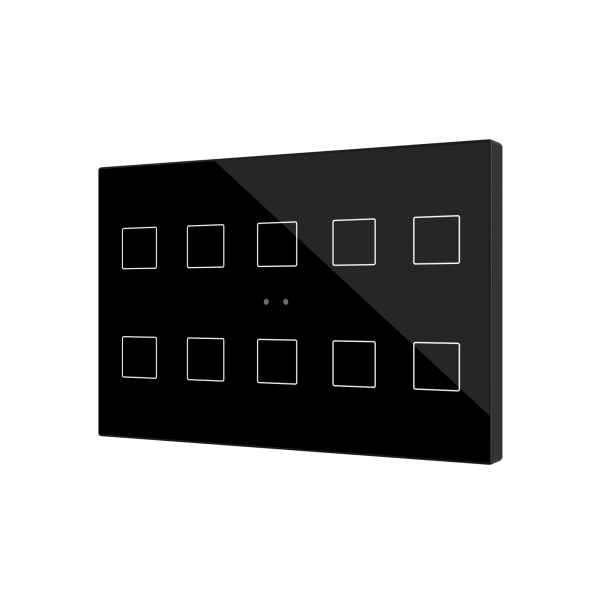 Flat XL X10. Glass capacitive push button - 10 buttons - Anthracite by Zennio