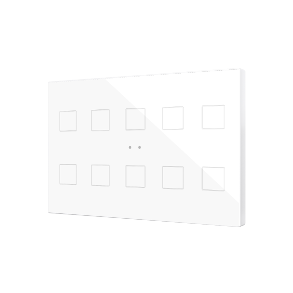 Flat XL X10. Glass capacitive push button - 10 buttons - White by Zennio