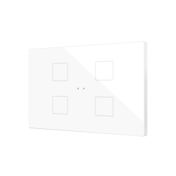 Flat XL X4. Glass capacitive push button - 4 buttons - White by Zennio