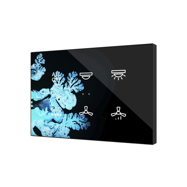 Flat XL X6. Glass capacitive push button - 6 buttons - Custom by Zennio
