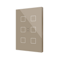Flat XL X6. Glass capacitive push button - 6 buttons - Champagne by Zennio