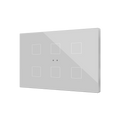 Flat XL X6. Glass capacitive push button - 6 buttons - Silver by Zennio