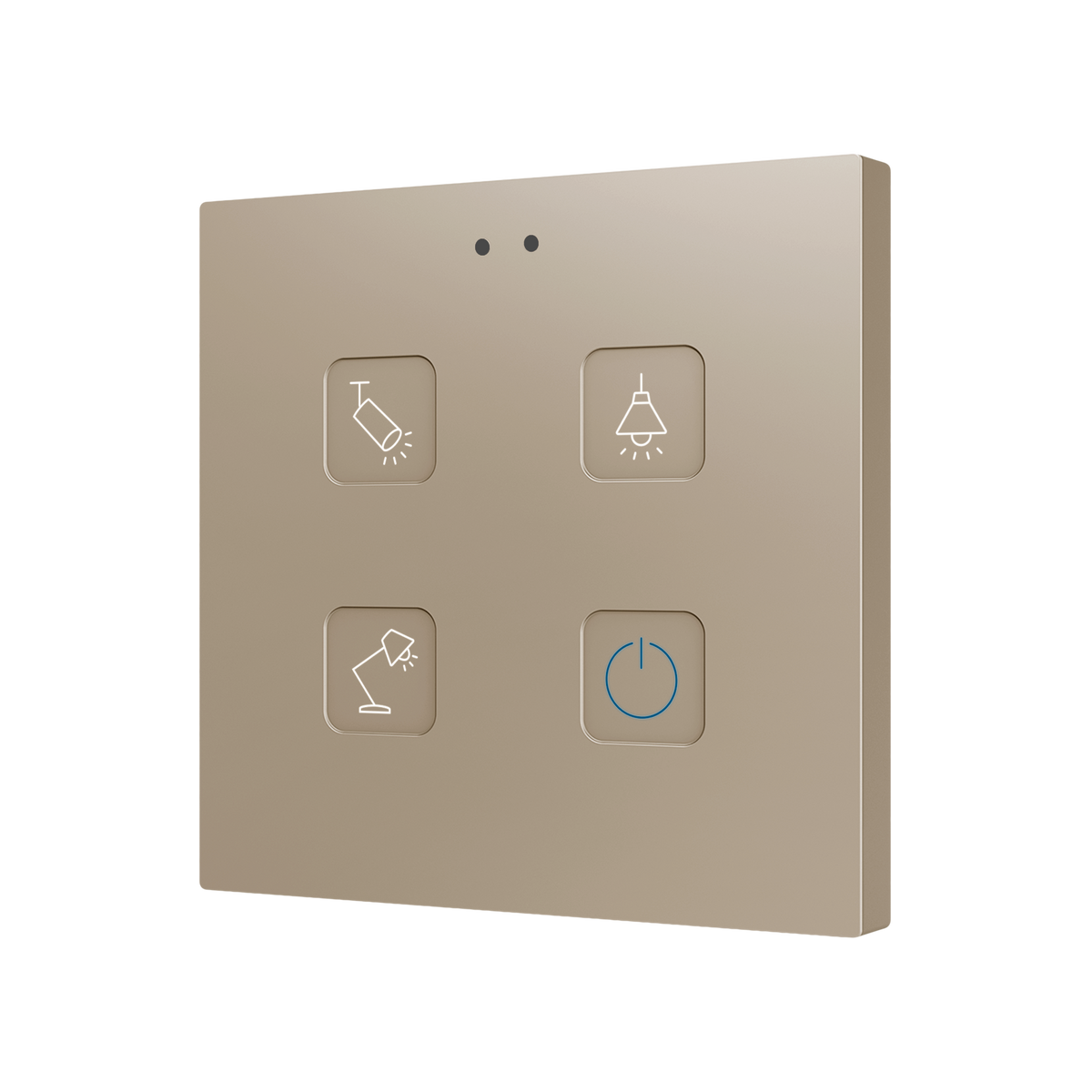Tecla RGB 4. PC-ABS Capacitive push button - 4 buttons - Custom by Zennio