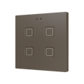 Tecla RGB 4. PC-ABS Capacitive push button - 4 buttons - Mocha by Zennio