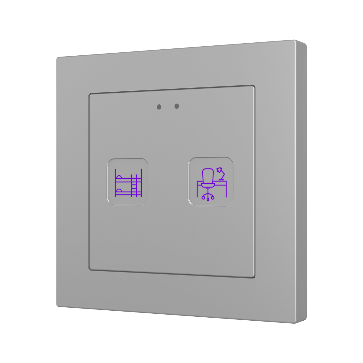 Tecla RGB 55 X2. PC-ABS Capacitive push button 55x55 - 2 buttons - Custom (ZS55 frame not included) by Zennio