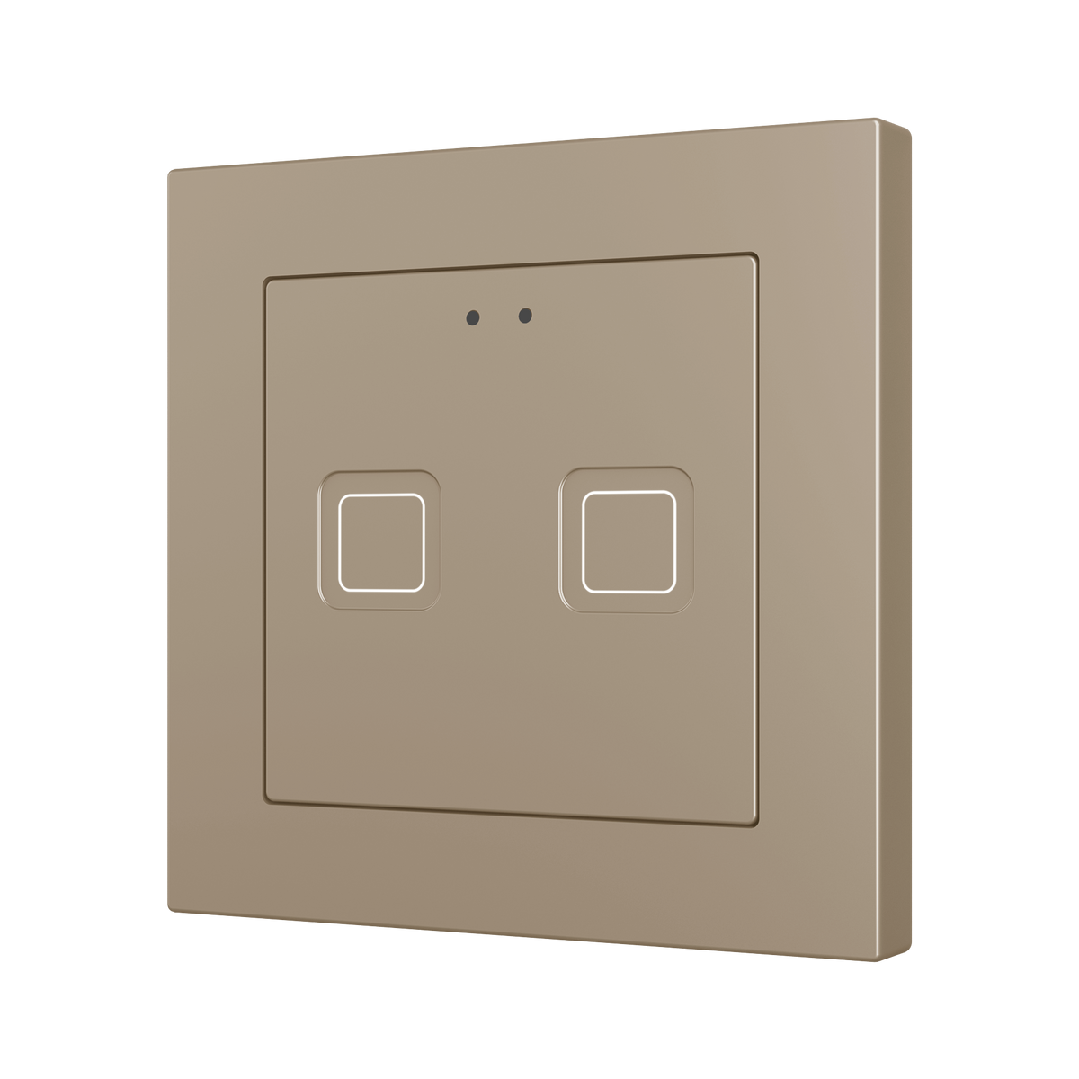 Tecla RGB 55 X2. PC-ABS Capacitive push button 55x55 - 2 buttons - Champagne (ZS55 frame not included) by Zennio