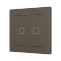 Tecla RGB 55 X2. PC-ABS Capacitive push button 55x55 - 2 buttons - Mocha (ZS55 frame not included) by Zennio