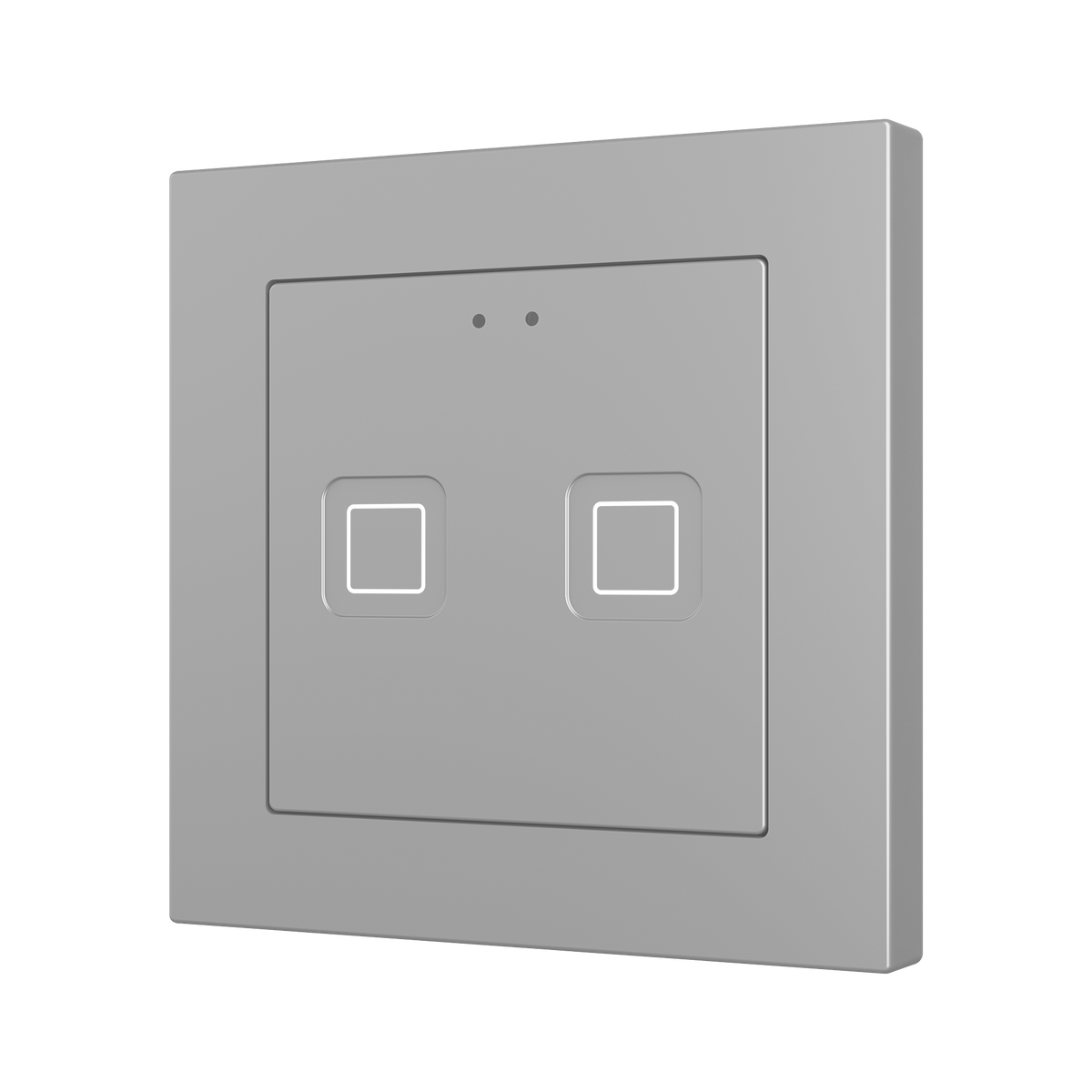 Tecla RGB 55 X2. PC-ABS Capacitive push button 55x55 - 2 buttons - Silver (ZS55 frame not included) by Zennio