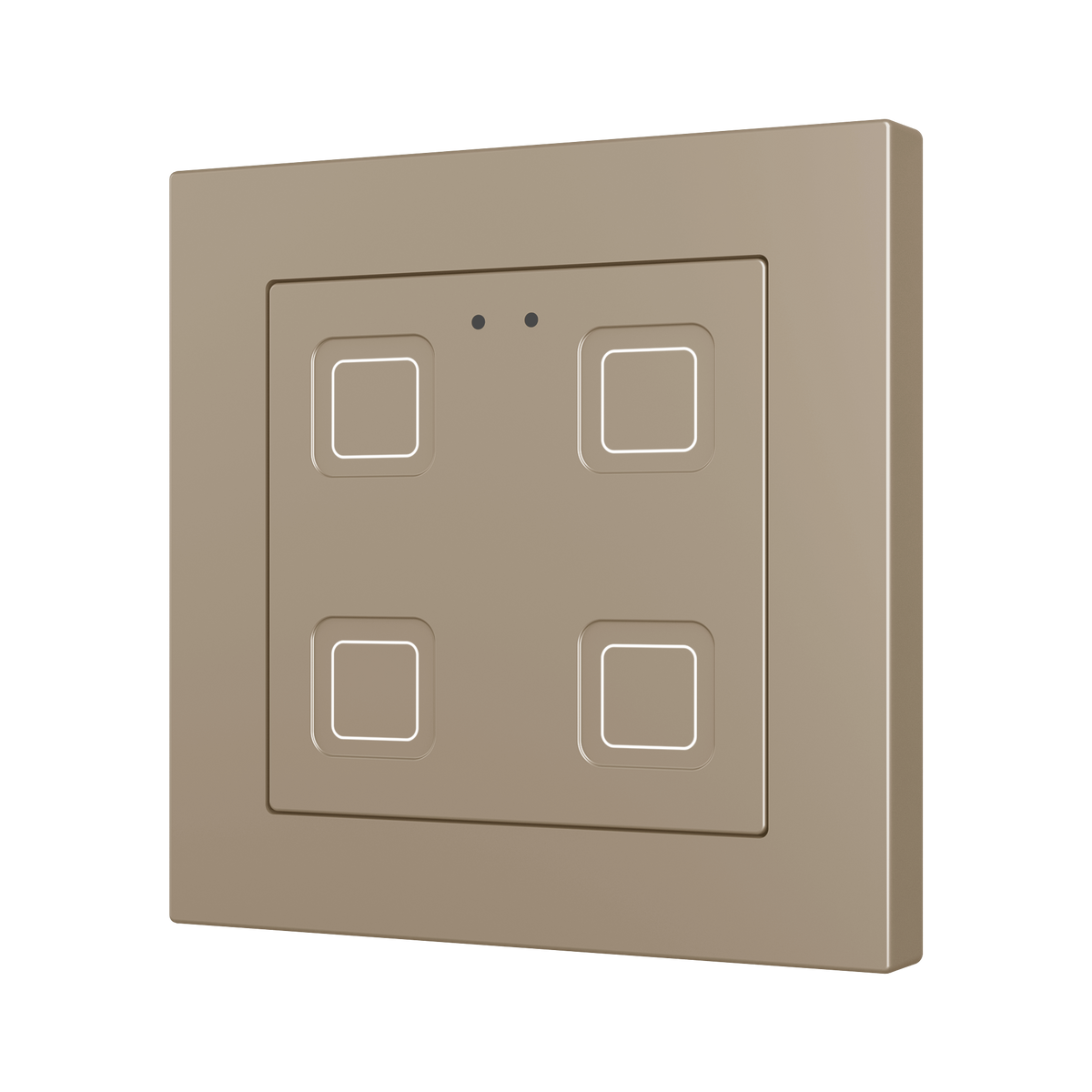 Tecla RGB 55 X4. PC-ABS Capacitive push button 55x55 - 4 buttons - Champagne (ZS55 frame not included) by Zennio