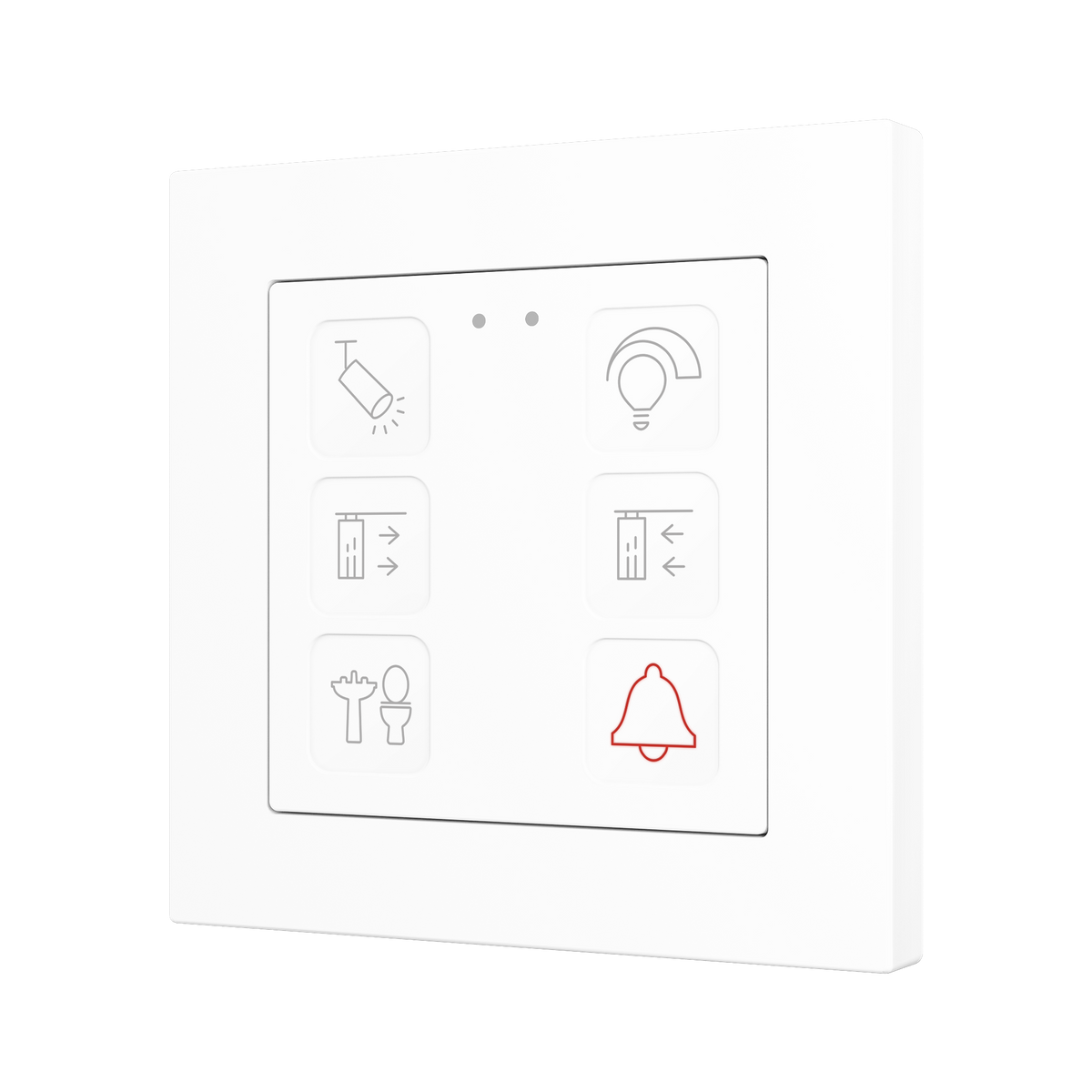 Tecla RGB 55 X6. PC-ABS Capacitive push button 55x55 - 6 buttons - Custom (ZS55 frame not included) by Zennio