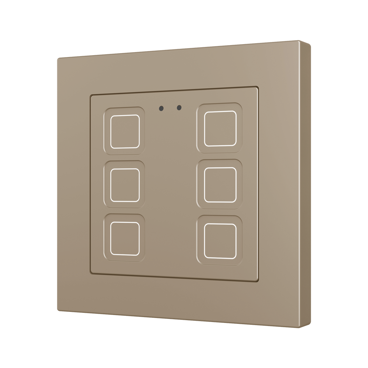 Tecla RGB 55 X6. PC-ABS Capacitive push button 55x55 - 6 buttons - Champagne (ZS55 frame not included) by Zennio