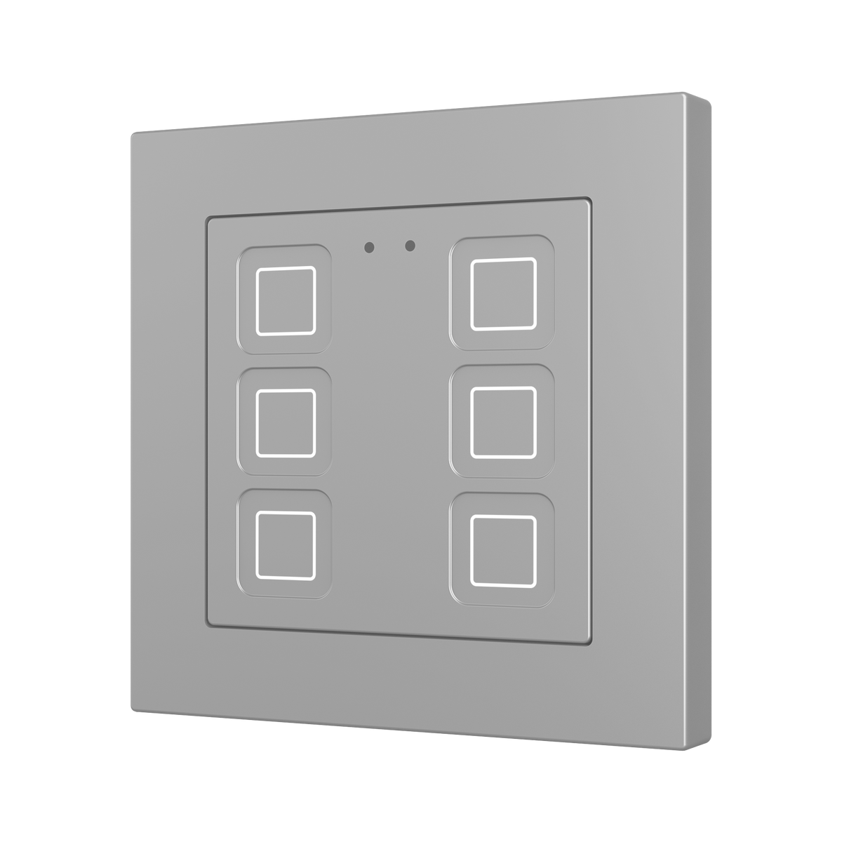 Tecla RGB 55 X6. PC-ABS Capacitive push button 55x55 - 6 buttons - Silver (ZS55 frame not included) by Zennio
