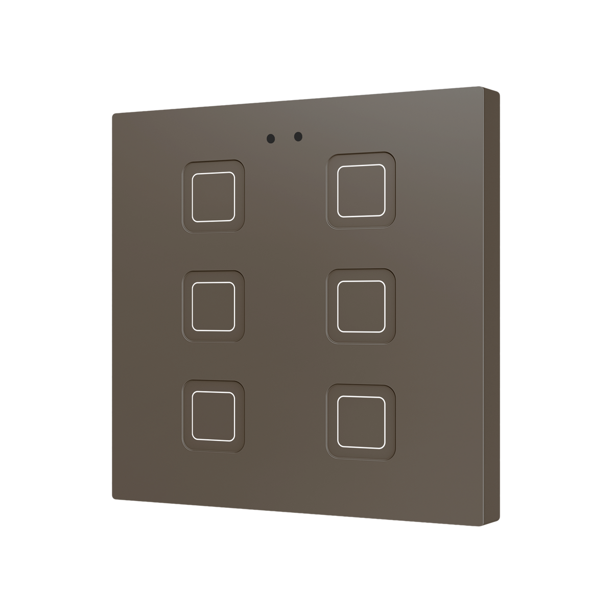 Tecla RGB 6. PC-ABS Capacitive push button - 6 buttons - Mocha by Zennio