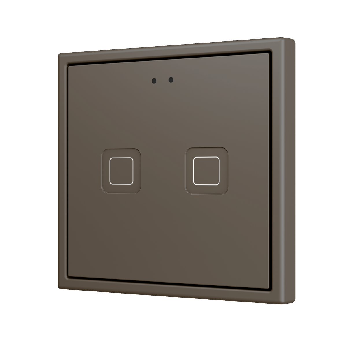 Tecla RGB 70 X2. PC-ABS Capacitive push button 70x70 - 2 buttons - Mocha (ZS70 frame not included) by Zennio