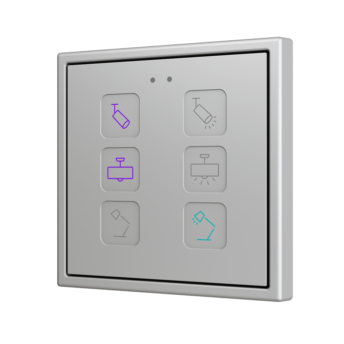 Tecla RGB 70 X6. PC-ABS Capacitive push button 70x70 - 6 buttons - Custom (ZS70 frame not included) by Zennio
