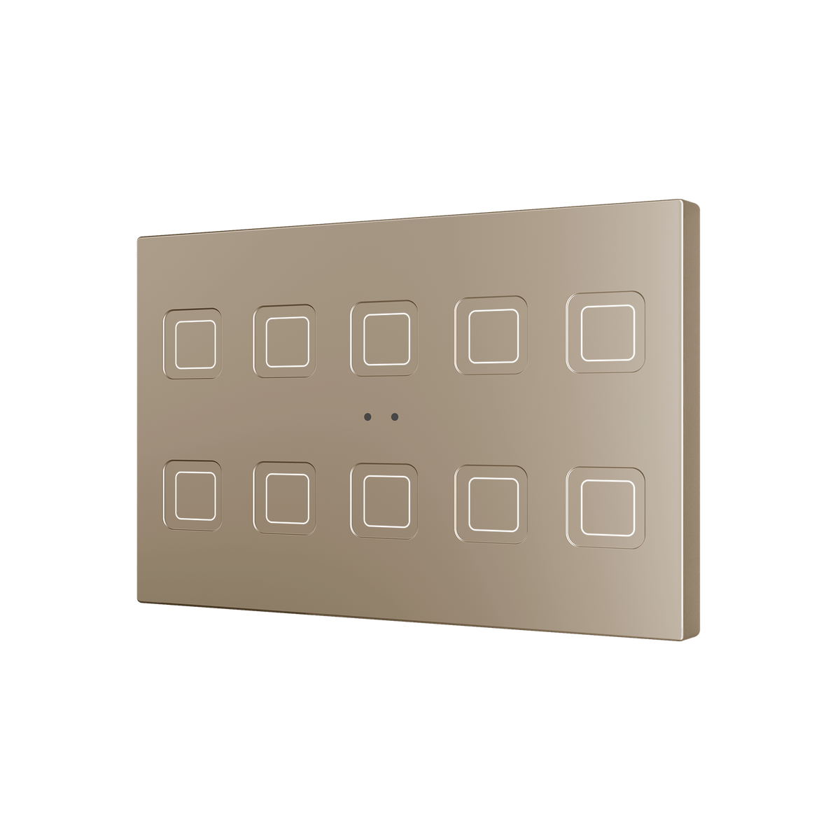 Tecla RGB XL 10. PC-ABS Capacitive push button - 10 buttons - Champagne by Zennio