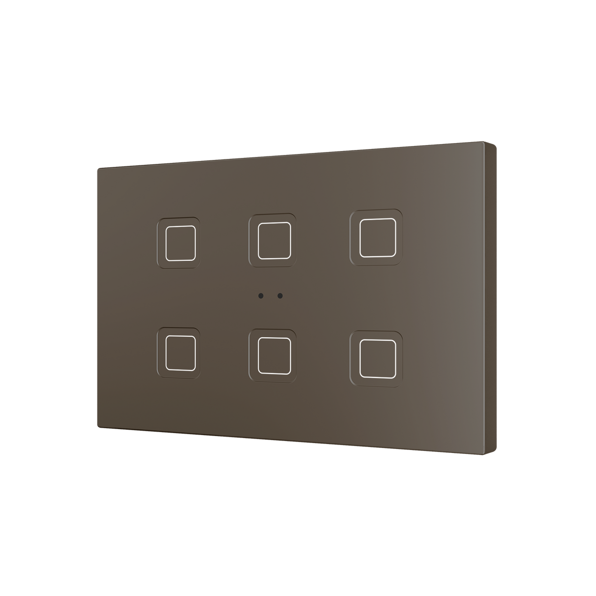 Tecla RGB XL 6. PC-ABS Capacitive push button - 6 buttons - Mocha by Zennio